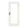 Drzwi wejściowe do mieszkania GARANT, biel ze strukturą Premium CePaL z przeszkleniem LA-2