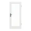 GARANT Drzwi wejściowe do mieszkania, matowe, biały lakier 9016 G-TEC z przeszkleniem LA-3