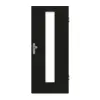 GARANT drzwi wejściowe do mieszkania 0901-60 Black Resopal z przeszkleniem LA-4 na środku