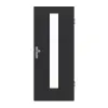 GARANT drzwi wejściowe do mieszkania matowy RAL 9005 G-TEC z przeszkleniem LA-4 na środku