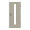 GARANT Drzwi wejściowe do mieszkania, matowe, szary jedwab 7044 G-TEC z przeszkleniem LA-4 na środku