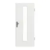 GARANT Drzwi wejściowe do mieszkania, matowe, biały lakier 9016 G-TEC z przeszkleniem LA-4 na środku