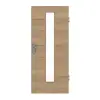 GARANT Drzwi wejściowe do mieszkania układ poprzeczny Authentic dąb szczelinowy GCK08 z przeszkleniem LA-4 centralnie