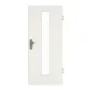GARANT drzwi wejściowe do mieszkania biel ze strukturą Premium CePaL z przeszkleniem LA-4 na środku