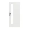 GARANT drzwi wejściowe do mieszkania matowy biały lakier 9016 G-TEC z przeszkleniem LA-4 od strony zamka