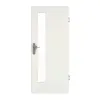 GARANT Drzwi wejściowe do mieszkania, Biel ze strukturą Premium CePaL, z przeszkleniem LA-4 od strony zamka