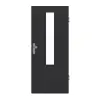 GARANT drzwi wejściowe do mieszkania matowy RAL 9005 G-TEC z przeszkleniem LA-5 na środku