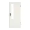 Drzwi wejściowe do mieszkania GARANT, biel ze strukturą Premium CePaL, z przeszkleniem LA-5 po stronie zamka