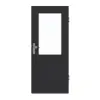 GARANT drzwi wejściowe do mieszkania matowy RAL 9005 G-TEC z przeszkleniem LA-6