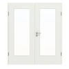 Drzwi podwójne Basic Białe lakierowane podobne do RAL 9003 4.17 z przeszkleniem z ościeżnicą