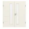 CLASSEN drzwi dwuskrzydłowe białe RAL 9010 CPL 4.12 z przeszkleniem z ościeżnicą