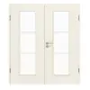 CLASSEN drzwi dwuskrzydłowe białe RAL 9010 CPL 4.5 z przeszkleniem z ościeżnicą
