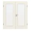CLASSEN drzwi dwuskrzydłowe białe RAL 9010 CPL 4.9 z przeszkleniem z ościeżnicą