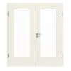 CLASSEN drzwi dwuskrzydłowe białe RAL 9010 CPL 4.3 z przeszkleniem i ościeżnicą