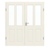 DRZWI PODWÓJNE GARANT Como Białe lakierowane z przeszkleniem CKL4/2 z ościeżnicą