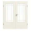 GARANT drzwi dwuskrzydłowe Parma biały lakier z wycięciem na szybę PFL1, szprosem SP5 i ościeżnicą