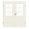 Garant drzwi dwuskrzydłowe Parma biały lakier z przeszkleniem PFL2 szprosem SP4 z ościeżnicą