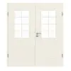 GARANT drzwi dwuskrzydłowe Milano biały lakier z przeszkleniem ML2 szprosem SP1 z ościeżnicą