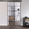 LIENBACHER GLAS Zestaw drzwi przesuwnych ze szkła całkowitego Black Signature ST 621 z paskiem szkła przezroczystego, w tym system drzwi przesuwnych
