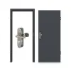 CLASSEN Zestaw - drzwi wejściowe do mieszkania grafit CPL 4.1 z ościeżnicą i okuciem