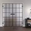 LIENBACHER całoszklane drzwi dwuskrzydłowe model 633 Black Signature satynowane