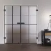 LIENBACHER całoszklane drzwi dwuskrzydłowe model 644 Black Signature satynowane