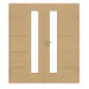 GARANT Drzwi dwuskrzydłowe Corona 734 Quer Authentic dąb szypułkowy CePaL z przeszkleniem LA-4 od strony zamka z ościeżnicą