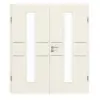 GARANT Drzwi dwuskrzydłowe Corona 832 biały lakier 9010 CePaL z przeszkleniem LA-4 na środku z ościeżnicą