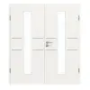 GARANT Drzwi dwuskrzydłowe Corona 832 biały lakier 9016 CePaL z przeszkleniem LA-4 na środku z ościeżnicą