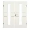 GARANT drzwi dwuskrzydłowe Corona 832 biel ze strukturą Premium CePaL z przeszkleniem LA-4 na środku z ościeżnicą