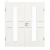 GARANT Drzwi dwuskrzydłowe Corona 832 Authentic Bianco CePaL z przeszkleniem LA-4 na środku z ościeżnicą