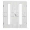 GARANT Drzwi dwuskrzydłowe Corona 832 Authentic Grigio CePaL z przeszkleniem LA-4 na środku z ościeżnicą