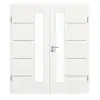 GARANT Drzwi dwuskrzydłowe Corona 834 Authentic Bianco CePaL z przeszkleniem LA-4 od strony zamka z ościeżnicą