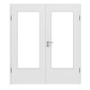 HUGA Drzwi podwójne białe Bütte Durat Basic z przeszkleniem LA-DIN z ościeżnicą
