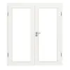 HUGA drzwi 2-skrzydłowe biały lakier dekor podobny do RAL 9016 Durat Basic z przeszkleniem LA 27 z ościeżnicą