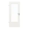 HUGA drzwi wewnętrzne biały lakier dekor podobny do RAL 9016 Durat Basic z wycięciem na szybę LA-DIN