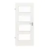 HUGA drzwi wewnętrzne biały lakier dekor podobny do RAL 9016 Durat Basic z przeszkleniem LA 9