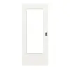 HUGA drzwi przesuwne biały lakier dekor podobny do RAL 9016 Durat Basic z przeszkleniem LA-DIN