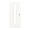 HUGA drzwi przesuwne biel pino Durat Basic z przeszkleniem LA 24 na środku