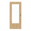 HUGA drzwi przesuwne dąb sękaty Durat Basic z przeszkleniem LA-DIN
