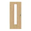 HUGA drzwi przesuwne dąb sękaty Durat Basic z przeszkleniem LA 24 na środku