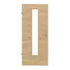 HUGA drzwi wewnętrzne dąb sękaty wzdłuż Durat Basic z przeszkleniem LA 24 na środku