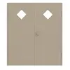HUGA drzwi dwuskrzydłowe ultramatowy taupe (kolor ciemnoszaro-brązowy) Durat Basic Versio z przeszkleniem LA 6 z ościeżnicą
