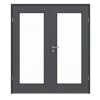 HUGA Drzwi podwójne strukturalne antracytowe Durat Basic Versio z przeszkleniem LA 8 z ościeżnicą