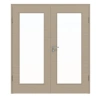 HUGA Drzwi podwójne strukturalne taupe Durat Basic wersja z przeszkleniem LA 8 z ościeżnicą
