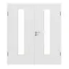 HUGA drzwi dwuskrzydłowe biel bawełniana Durat Basic Versio z przeszkleniem LA 24 z ościeżnicą