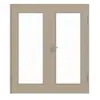 HUGA drzwi dwuskrzydłowe Cotton like taupe (kolor ciemnoszaro-brązowy) Durat Basic Versio z przeszkleniem LA 8 z ościeżnicą