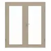 HUGA drzwi dwuskrzydłowe Cotton like taupe (kolor ciemnoszaro-brązowy) Durat Basic Versio z przeszkleniem LA 27 z ościeżnicą