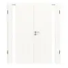 HUGA drzwi dwuskrzydłowe Smart 1 biel pino Durat Concept z przeszkleniem po stronie zawiasów z ościeżnicą