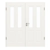 HUGA Drzwi podwójne Lacuna 4 Białe lakierowane Classic z przeszkleniem LA z ościeżnicą